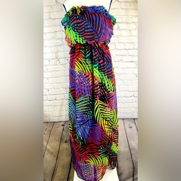 Dots Maxi Dress Floral Medium - Picture 1 of 8